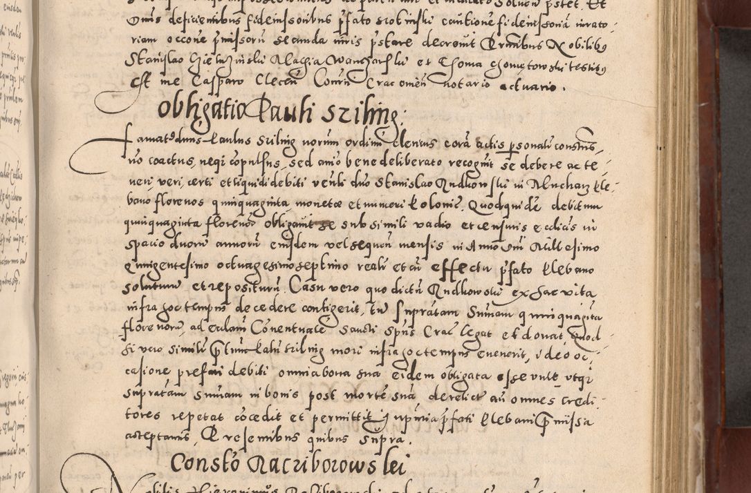 Zdjęcie nr 361 dla obiektu archiwalnego: Acta actorum causarum sententiarum tam diffinitivarum quam interloquutoriarum decretorum obligationum quietationum, constitutionum procuratorum etc. etc. coram Reverendo Domino Stanislao Manieczki Sacratissimi Corporis Christi Cazimiriae Praeposito Viccario in Spiritualibus ac Officiali Generali Cracoviensi ad Annum Domini Millesimum Quingentesimum Octuagesimum Tercium indictione undecima pontificatus Sanctissimi in Christo Patris Domini Nostri Domini Gregorii Divina Providentia Papae Tredecimi Anno ipsius duodecima faeliciter inchoantur 