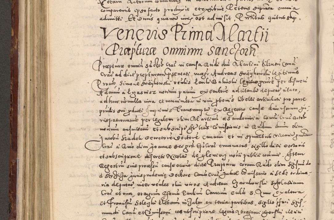 Zdjęcie nr 356 dla obiektu archiwalnego: Acta actorum causarum sententiarum tam diffinitivarum quam interloquutoriarum decretorum obligationum quietationum, constitutionum procuratorum etc. etc. coram Reverendo Domino Stanislao Manieczki Sacratissimi Corporis Christi Cazimiriae Praeposito Viccario in Spiritualibus ac Officiali Generali Cracoviensi ad Annum Domini Millesimum Quingentesimum Octuagesimum Tercium indictione undecima pontificatus Sanctissimi in Christo Patris Domini Nostri Domini Gregorii Divina Providentia Papae Tredecimi Anno ipsius duodecima faeliciter inchoantur 