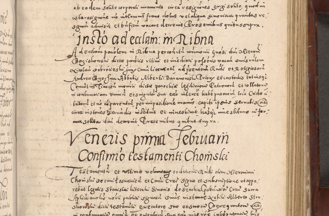 Zdjęcie nr 337 dla obiektu archiwalnego: Acta actorum causarum sententiarum tam diffinitivarum quam interloquutoriarum decretorum obligationum quietationum, constitutionum procuratorum etc. etc. coram Reverendo Domino Stanislao Manieczki Sacratissimi Corporis Christi Cazimiriae Praeposito Viccario in Spiritualibus ac Officiali Generali Cracoviensi ad Annum Domini Millesimum Quingentesimum Octuagesimum Tercium indictione undecima pontificatus Sanctissimi in Christo Patris Domini Nostri Domini Gregorii Divina Providentia Papae Tredecimi Anno ipsius duodecima faeliciter inchoantur 