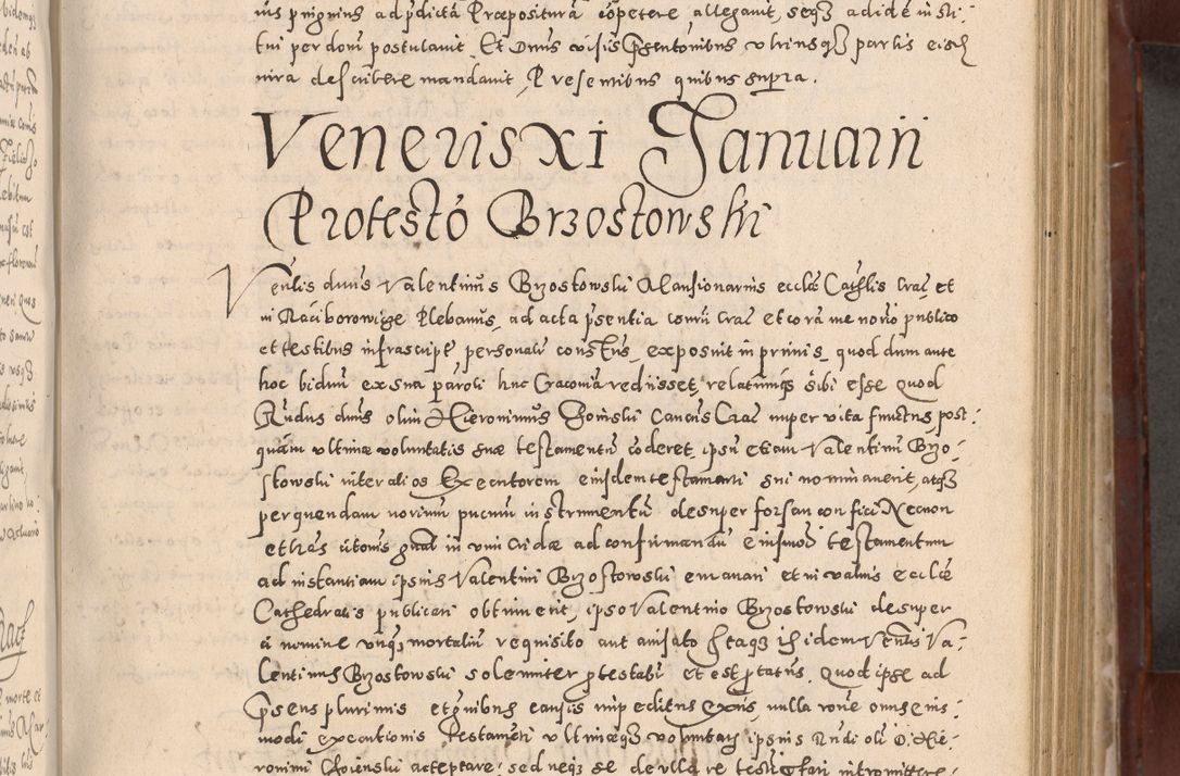 Zdjęcie nr 325 dla obiektu archiwalnego: Acta actorum causarum sententiarum tam diffinitivarum quam interloquutoriarum decretorum obligationum quietationum, constitutionum procuratorum etc. etc. coram Reverendo Domino Stanislao Manieczki Sacratissimi Corporis Christi Cazimiriae Praeposito Viccario in Spiritualibus ac Officiali Generali Cracoviensi ad Annum Domini Millesimum Quingentesimum Octuagesimum Tercium indictione undecima pontificatus Sanctissimi in Christo Patris Domini Nostri Domini Gregorii Divina Providentia Papae Tredecimi Anno ipsius duodecima faeliciter inchoantur 