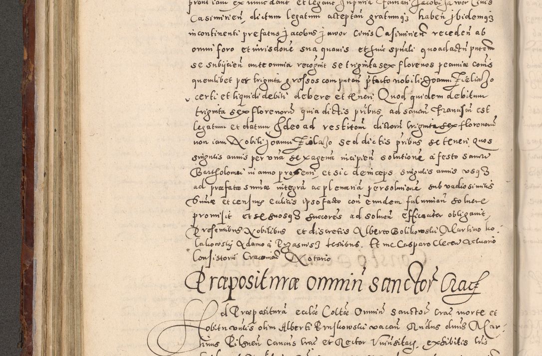 Zdjęcie nr 324 dla obiektu archiwalnego: Acta actorum causarum sententiarum tam diffinitivarum quam interloquutoriarum decretorum obligationum quietationum, constitutionum procuratorum etc. etc. coram Reverendo Domino Stanislao Manieczki Sacratissimi Corporis Christi Cazimiriae Praeposito Viccario in Spiritualibus ac Officiali Generali Cracoviensi ad Annum Domini Millesimum Quingentesimum Octuagesimum Tercium indictione undecima pontificatus Sanctissimi in Christo Patris Domini Nostri Domini Gregorii Divina Providentia Papae Tredecimi Anno ipsius duodecima faeliciter inchoantur 