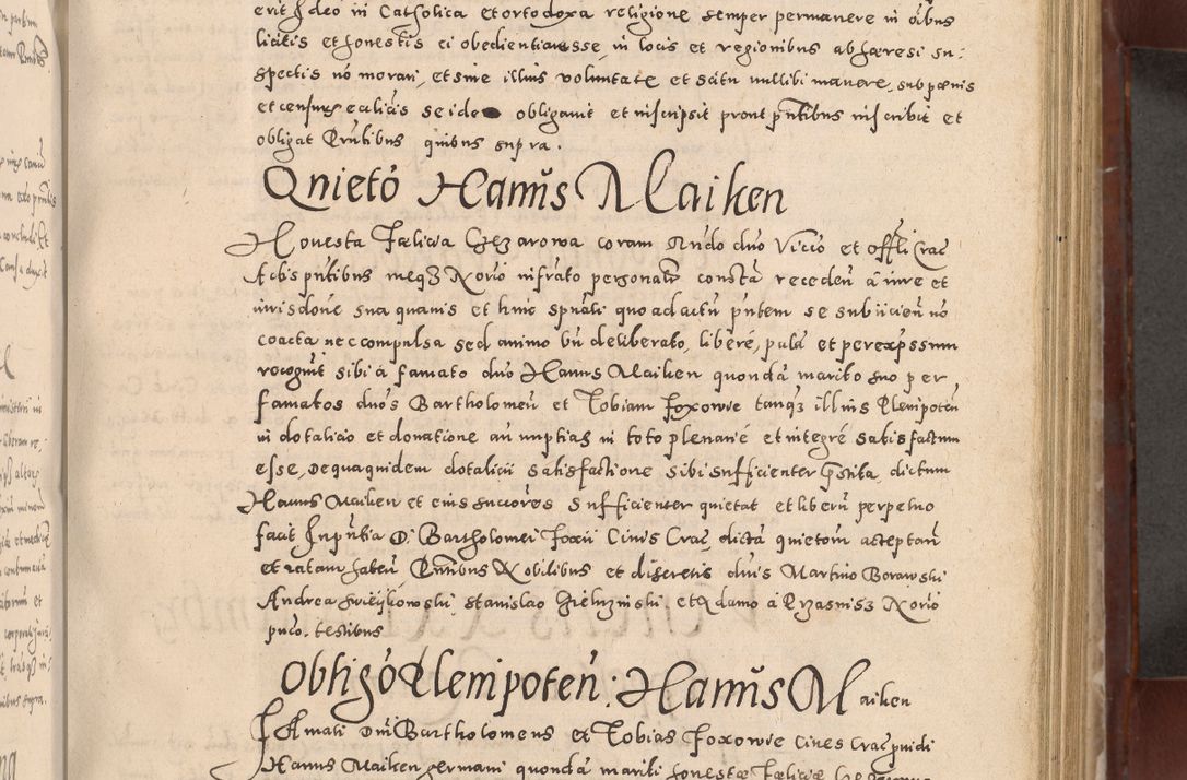Zdjęcie nr 313 dla obiektu archiwalnego: Acta actorum causarum sententiarum tam diffinitivarum quam interloquutoriarum decretorum obligationum quietationum, constitutionum procuratorum etc. etc. coram Reverendo Domino Stanislao Manieczki Sacratissimi Corporis Christi Cazimiriae Praeposito Viccario in Spiritualibus ac Officiali Generali Cracoviensi ad Annum Domini Millesimum Quingentesimum Octuagesimum Tercium indictione undecima pontificatus Sanctissimi in Christo Patris Domini Nostri Domini Gregorii Divina Providentia Papae Tredecimi Anno ipsius duodecima faeliciter inchoantur 