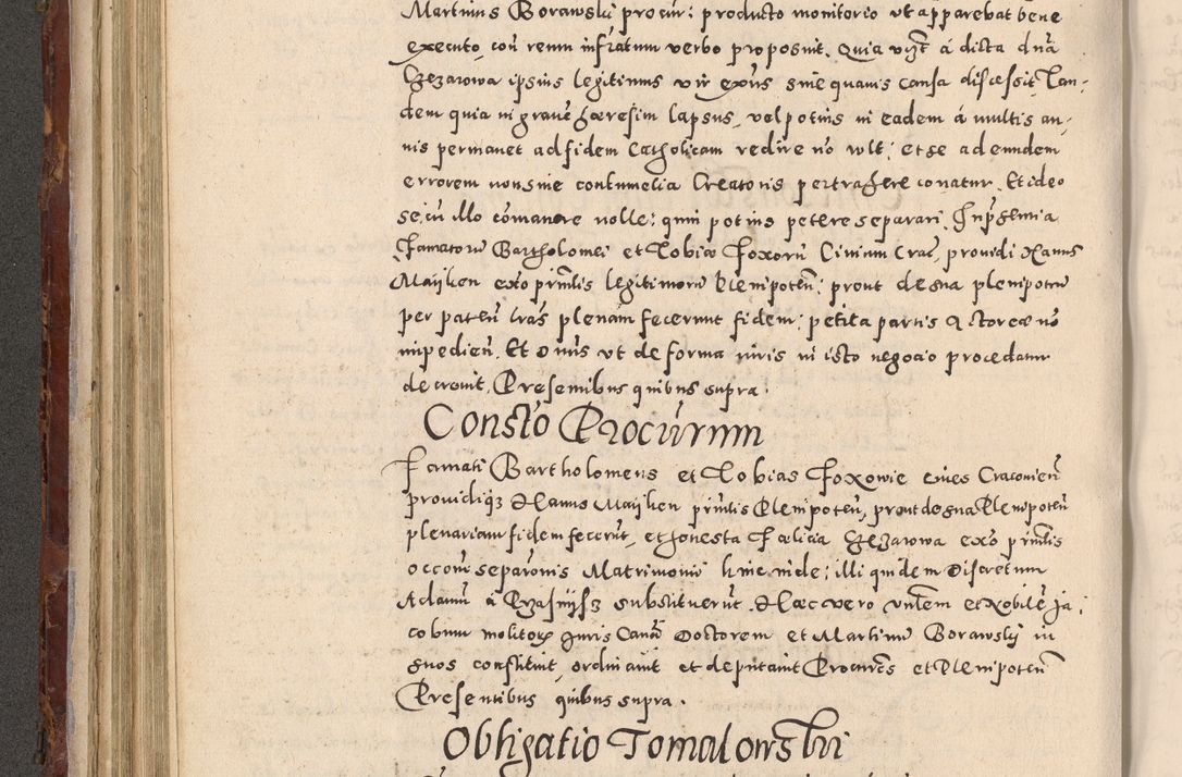 Zdjęcie nr 300 dla obiektu archiwalnego: Acta actorum causarum sententiarum tam diffinitivarum quam interloquutoriarum decretorum obligationum quietationum, constitutionum procuratorum etc. etc. coram Reverendo Domino Stanislao Manieczki Sacratissimi Corporis Christi Cazimiriae Praeposito Viccario in Spiritualibus ac Officiali Generali Cracoviensi ad Annum Domini Millesimum Quingentesimum Octuagesimum Tercium indictione undecima pontificatus Sanctissimi in Christo Patris Domini Nostri Domini Gregorii Divina Providentia Papae Tredecimi Anno ipsius duodecima faeliciter inchoantur 
