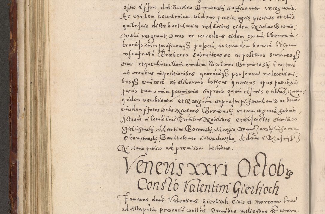 Zdjęcie nr 282 dla obiektu archiwalnego: Acta actorum causarum sententiarum tam diffinitivarum quam interloquutoriarum decretorum obligationum quietationum, constitutionum procuratorum etc. etc. coram Reverendo Domino Stanislao Manieczki Sacratissimi Corporis Christi Cazimiriae Praeposito Viccario in Spiritualibus ac Officiali Generali Cracoviensi ad Annum Domini Millesimum Quingentesimum Octuagesimum Tercium indictione undecima pontificatus Sanctissimi in Christo Patris Domini Nostri Domini Gregorii Divina Providentia Papae Tredecimi Anno ipsius duodecima faeliciter inchoantur 
