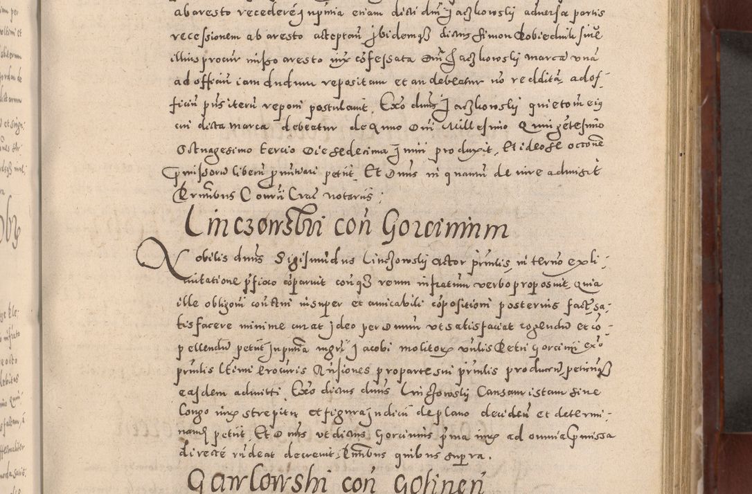 Zdjęcie nr 279 dla obiektu archiwalnego: Acta actorum causarum sententiarum tam diffinitivarum quam interloquutoriarum decretorum obligationum quietationum, constitutionum procuratorum etc. etc. coram Reverendo Domino Stanislao Manieczki Sacratissimi Corporis Christi Cazimiriae Praeposito Viccario in Spiritualibus ac Officiali Generali Cracoviensi ad Annum Domini Millesimum Quingentesimum Octuagesimum Tercium indictione undecima pontificatus Sanctissimi in Christo Patris Domini Nostri Domini Gregorii Divina Providentia Papae Tredecimi Anno ipsius duodecima faeliciter inchoantur 