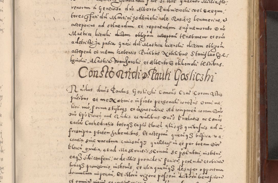 Zdjęcie nr 267 dla obiektu archiwalnego: Acta actorum causarum sententiarum tam diffinitivarum quam interloquutoriarum decretorum obligationum quietationum, constitutionum procuratorum etc. etc. coram Reverendo Domino Stanislao Manieczki Sacratissimi Corporis Christi Cazimiriae Praeposito Viccario in Spiritualibus ac Officiali Generali Cracoviensi ad Annum Domini Millesimum Quingentesimum Octuagesimum Tercium indictione undecima pontificatus Sanctissimi in Christo Patris Domini Nostri Domini Gregorii Divina Providentia Papae Tredecimi Anno ipsius duodecima faeliciter inchoantur 