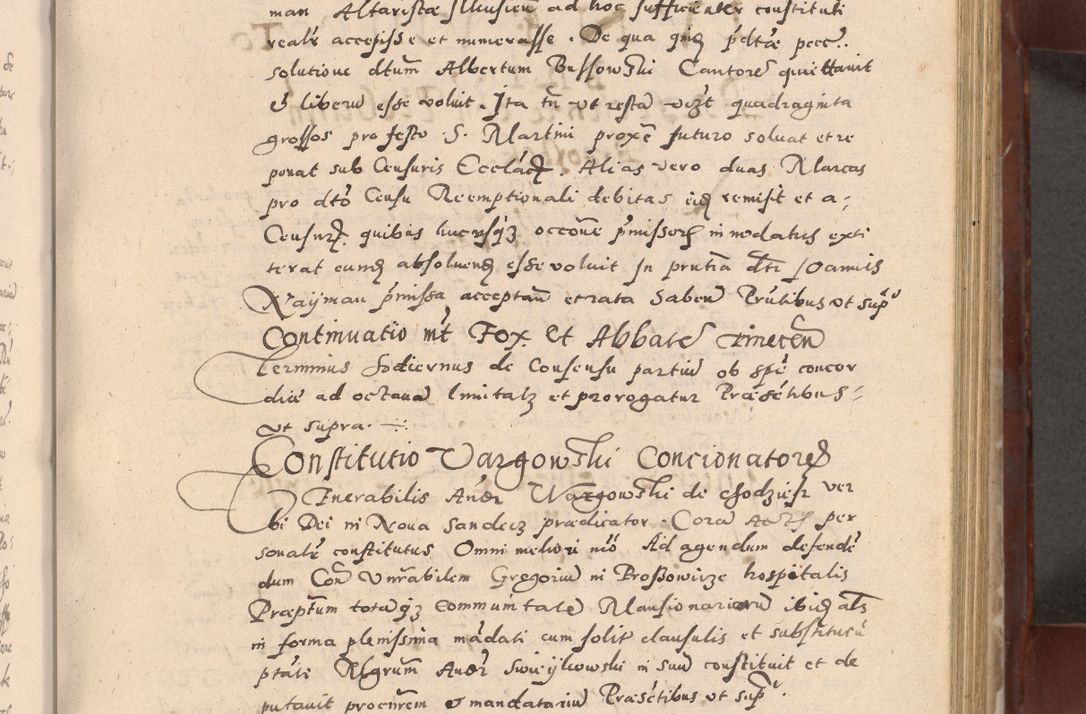 Zdjęcie nr 261 dla obiektu archiwalnego: Acta actorum causarum sententiarum tam diffinitivarum quam interloquutoriarum decretorum obligationum quietationum, constitutionum procuratorum etc. etc. coram Reverendo Domino Stanislao Manieczki Sacratissimi Corporis Christi Cazimiriae Praeposito Viccario in Spiritualibus ac Officiali Generali Cracoviensi ad Annum Domini Millesimum Quingentesimum Octuagesimum Tercium indictione undecima pontificatus Sanctissimi in Christo Patris Domini Nostri Domini Gregorii Divina Providentia Papae Tredecimi Anno ipsius duodecima faeliciter inchoantur 
