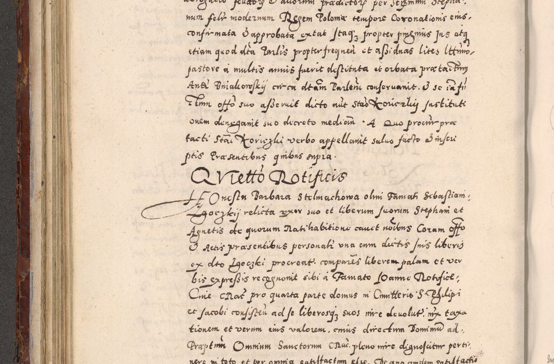 Zdjęcie nr 232 dla obiektu archiwalnego: Acta actorum causarum sententiarum tam diffinitivarum quam interloquutoriarum decretorum obligationum quietationum, constitutionum procuratorum etc. etc. coram Reverendo Domino Stanislao Manieczki Sacratissimi Corporis Christi Cazimiriae Praeposito Viccario in Spiritualibus ac Officiali Generali Cracoviensi ad Annum Domini Millesimum Quingentesimum Octuagesimum Tercium indictione undecima pontificatus Sanctissimi in Christo Patris Domini Nostri Domini Gregorii Divina Providentia Papae Tredecimi Anno ipsius duodecima faeliciter inchoantur 