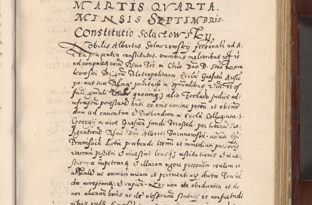 Zdjęcie nr 229 dla obiektu archiwalnego: Acta actorum causarum sententiarum tam diffinitivarum quam interloquutoriarum decretorum obligationum quietationum, constitutionum procuratorum etc. etc. coram Reverendo Domino Stanislao Manieczki Sacratissimi Corporis Christi Cazimiriae Praeposito Viccario in Spiritualibus ac Officiali Generali Cracoviensi ad Annum Domini Millesimum Quingentesimum Octuagesimum Tercium indictione undecima pontificatus Sanctissimi in Christo Patris Domini Nostri Domini Gregorii Divina Providentia Papae Tredecimi Anno ipsius duodecima faeliciter inchoantur 