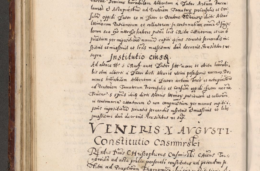 Zdjęcie nr 218 dla obiektu archiwalnego: Acta actorum causarum sententiarum tam diffinitivarum quam interloquutoriarum decretorum obligationum quietationum, constitutionum procuratorum etc. etc. coram Reverendo Domino Stanislao Manieczki Sacratissimi Corporis Christi Cazimiriae Praeposito Viccario in Spiritualibus ac Officiali Generali Cracoviensi ad Annum Domini Millesimum Quingentesimum Octuagesimum Tercium indictione undecima pontificatus Sanctissimi in Christo Patris Domini Nostri Domini Gregorii Divina Providentia Papae Tredecimi Anno ipsius duodecima faeliciter inchoantur 
