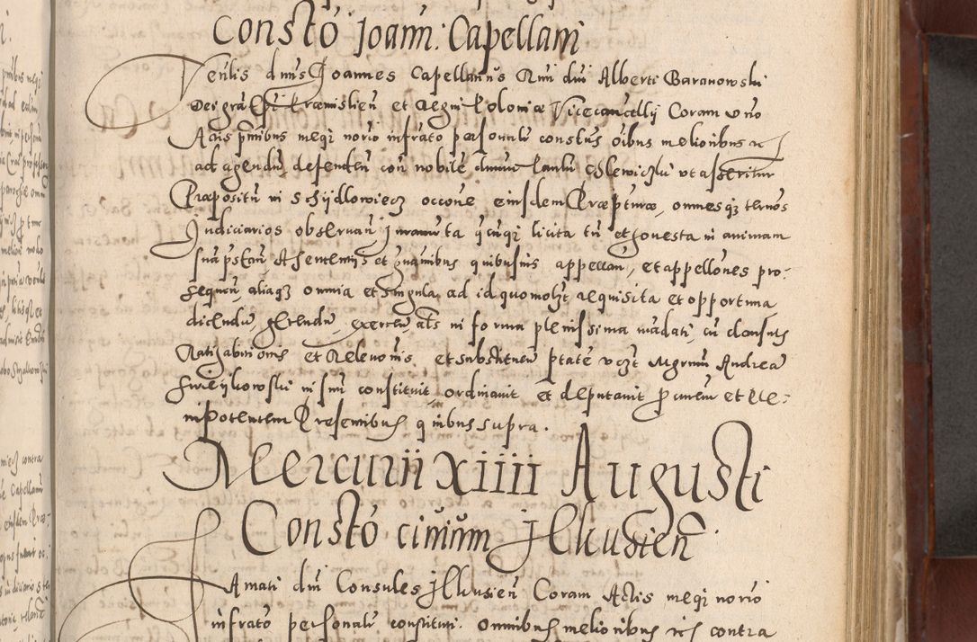 Zdjęcie nr 409 dla obiektu archiwalnego: Acta actorum causarum sententiarum tam diffinitivarum quam interloquutoriarum decretorum obligationum quietationum, constitutionum procuratorum etc. etc. coram Reverendo Domino Stanislao Manieczki Sacratissimi Corporis Christi Cazimiriae Praeposito Viccario in Spiritualibus ac Officiali Generali Cracoviensi ad Annum Domini Millesimum Quingentesimum Octuagesimum Tercium indictione undecima pontificatus Sanctissimi in Christo Patris Domini Nostri Domini Gregorii Divina Providentia Papae Tredecimi Anno ipsius duodecima faeliciter inchoantur 