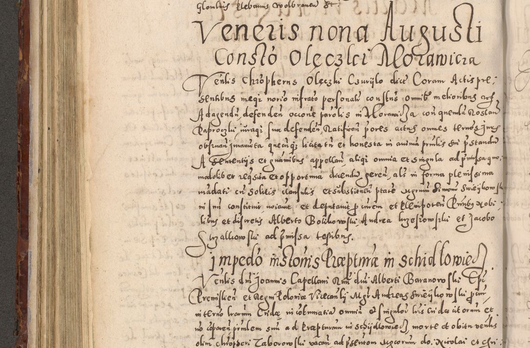 Zdjęcie nr 406 dla obiektu archiwalnego: Acta actorum causarum sententiarum tam diffinitivarum quam interloquutoriarum decretorum obligationum quietationum, constitutionum procuratorum etc. etc. coram Reverendo Domino Stanislao Manieczki Sacratissimi Corporis Christi Cazimiriae Praeposito Viccario in Spiritualibus ac Officiali Generali Cracoviensi ad Annum Domini Millesimum Quingentesimum Octuagesimum Tercium indictione undecima pontificatus Sanctissimi in Christo Patris Domini Nostri Domini Gregorii Divina Providentia Papae Tredecimi Anno ipsius duodecima faeliciter inchoantur 