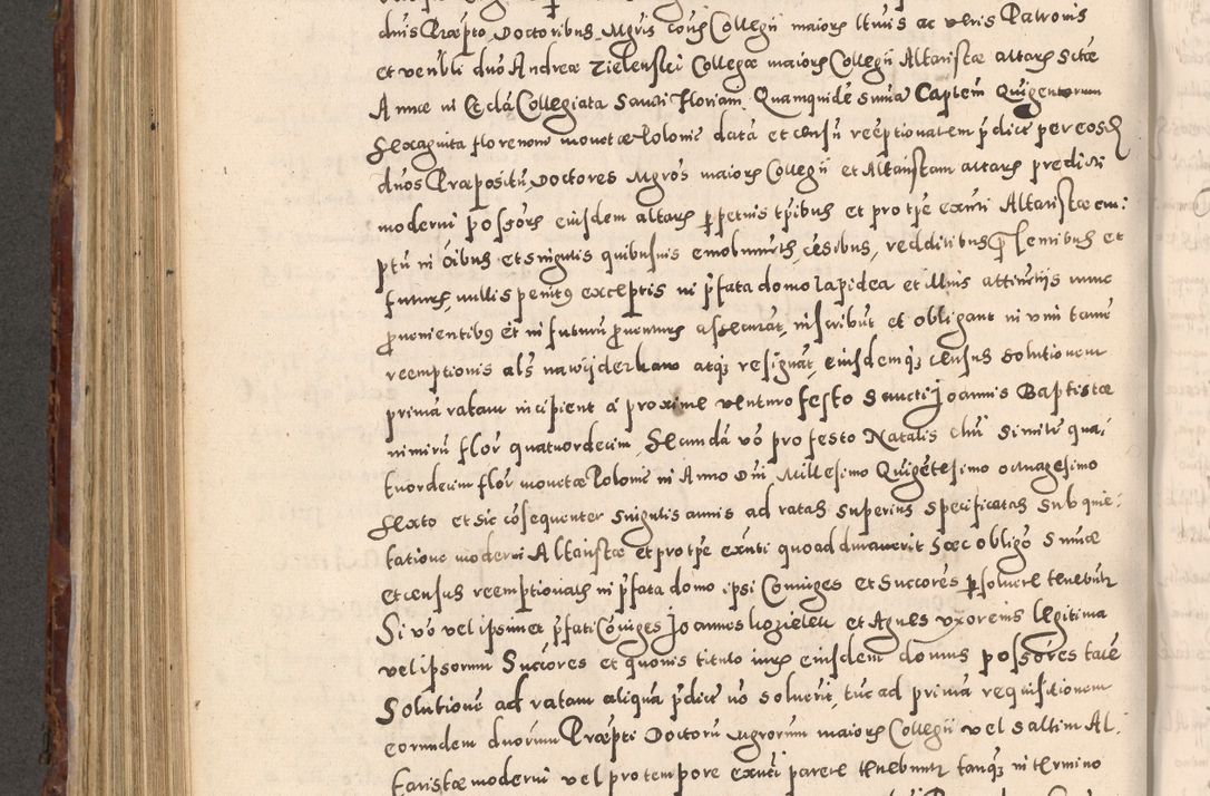 Zdjęcie nr 600 dla obiektu archiwalnego: Acta actorum causarum sententiarum tam diffinitivarum quam interloquutoriarum decretorum obligationum quietationum, constitutionum procuratorum etc. etc. coram Reverendo Domino Stanislao Manieczki Sacratissimi Corporis Christi Cazimiriae Praeposito Viccario in Spiritualibus ac Officiali Generali Cracoviensi ad Annum Domini Millesimum Quingentesimum Octuagesimum Tercium indictione undecima pontificatus Sanctissimi in Christo Patris Domini Nostri Domini Gregorii Divina Providentia Papae Tredecimi Anno ipsius duodecima faeliciter inchoantur 