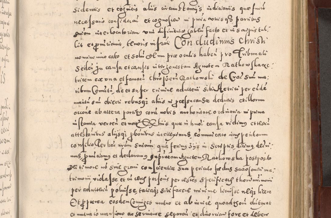Zdjęcie nr 597 dla obiektu archiwalnego: Acta actorum causarum sententiarum tam diffinitivarum quam interloquutoriarum decretorum obligationum quietationum, constitutionum procuratorum etc. etc. coram Reverendo Domino Stanislao Manieczki Sacratissimi Corporis Christi Cazimiriae Praeposito Viccario in Spiritualibus ac Officiali Generali Cracoviensi ad Annum Domini Millesimum Quingentesimum Octuagesimum Tercium indictione undecima pontificatus Sanctissimi in Christo Patris Domini Nostri Domini Gregorii Divina Providentia Papae Tredecimi Anno ipsius duodecima faeliciter inchoantur 