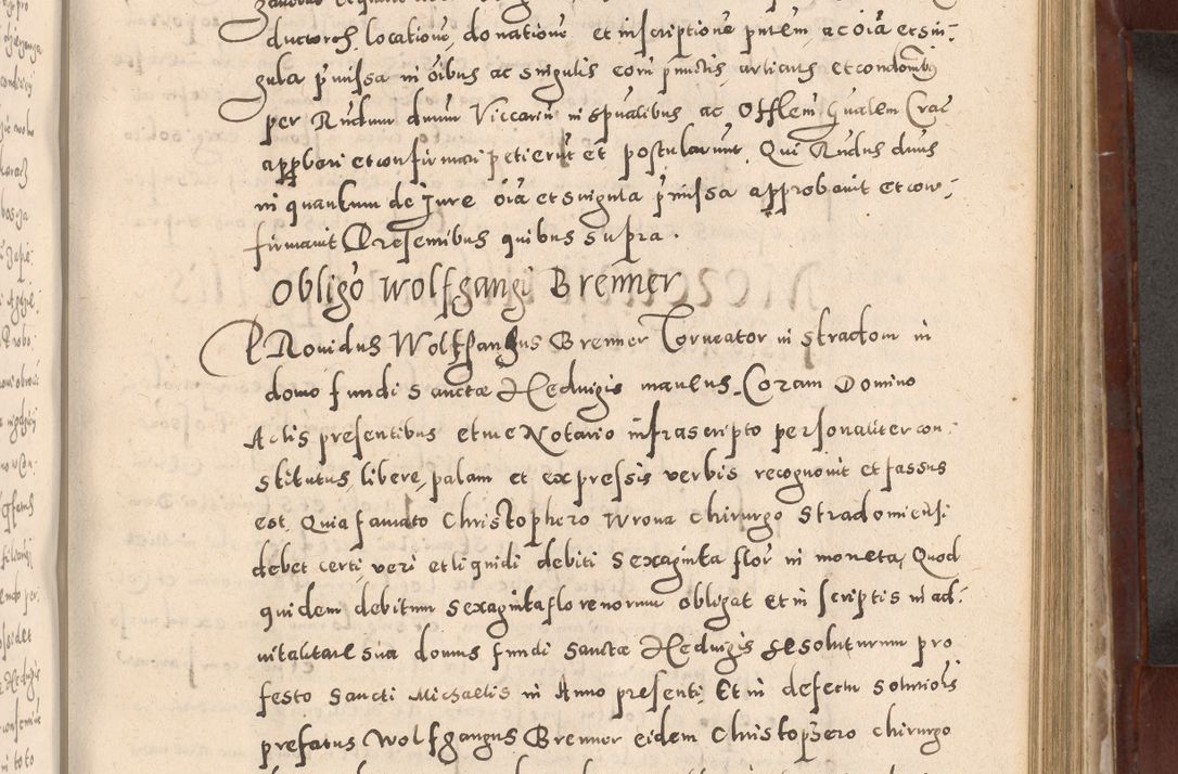 Zdjęcie nr 595 dla obiektu archiwalnego: Acta actorum causarum sententiarum tam diffinitivarum quam interloquutoriarum decretorum obligationum quietationum, constitutionum procuratorum etc. etc. coram Reverendo Domino Stanislao Manieczki Sacratissimi Corporis Christi Cazimiriae Praeposito Viccario in Spiritualibus ac Officiali Generali Cracoviensi ad Annum Domini Millesimum Quingentesimum Octuagesimum Tercium indictione undecima pontificatus Sanctissimi in Christo Patris Domini Nostri Domini Gregorii Divina Providentia Papae Tredecimi Anno ipsius duodecima faeliciter inchoantur 
