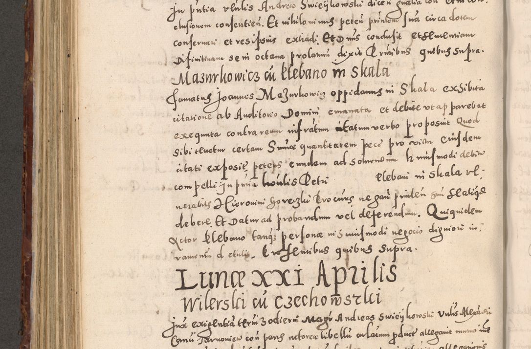 Zdjęcie nr 588 dla obiektu archiwalnego: Acta actorum causarum sententiarum tam diffinitivarum quam interloquutoriarum decretorum obligationum quietationum, constitutionum procuratorum etc. etc. coram Reverendo Domino Stanislao Manieczki Sacratissimi Corporis Christi Cazimiriae Praeposito Viccario in Spiritualibus ac Officiali Generali Cracoviensi ad Annum Domini Millesimum Quingentesimum Octuagesimum Tercium indictione undecima pontificatus Sanctissimi in Christo Patris Domini Nostri Domini Gregorii Divina Providentia Papae Tredecimi Anno ipsius duodecima faeliciter inchoantur 