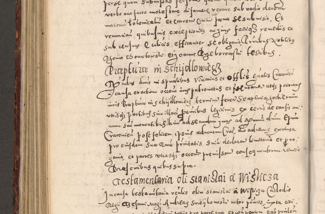 Zdjęcie nr 584 dla obiektu archiwalnego: Acta actorum causarum sententiarum tam diffinitivarum quam interloquutoriarum decretorum obligationum quietationum, constitutionum procuratorum etc. etc. coram Reverendo Domino Stanislao Manieczki Sacratissimi Corporis Christi Cazimiriae Praeposito Viccario in Spiritualibus ac Officiali Generali Cracoviensi ad Annum Domini Millesimum Quingentesimum Octuagesimum Tercium indictione undecima pontificatus Sanctissimi in Christo Patris Domini Nostri Domini Gregorii Divina Providentia Papae Tredecimi Anno ipsius duodecima faeliciter inchoantur 