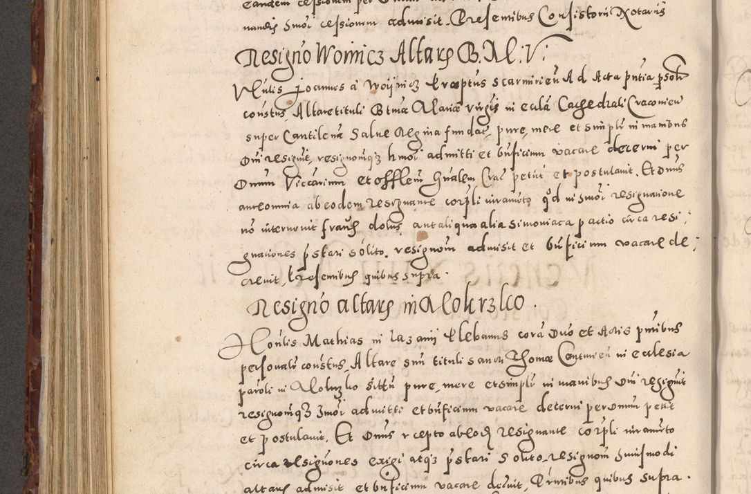 Zdjęcie nr 568 dla obiektu archiwalnego: Acta actorum causarum sententiarum tam diffinitivarum quam interloquutoriarum decretorum obligationum quietationum, constitutionum procuratorum etc. etc. coram Reverendo Domino Stanislao Manieczki Sacratissimi Corporis Christi Cazimiriae Praeposito Viccario in Spiritualibus ac Officiali Generali Cracoviensi ad Annum Domini Millesimum Quingentesimum Octuagesimum Tercium indictione undecima pontificatus Sanctissimi in Christo Patris Domini Nostri Domini Gregorii Divina Providentia Papae Tredecimi Anno ipsius duodecima faeliciter inchoantur 