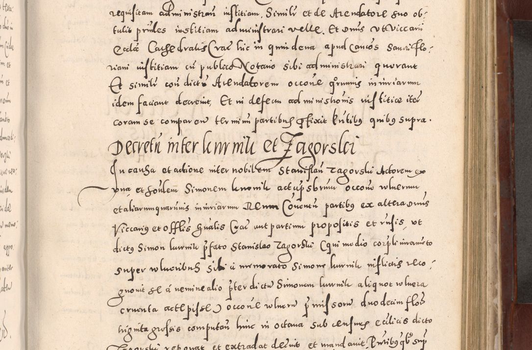 Zdjęcie nr 559 dla obiektu archiwalnego: Acta actorum causarum sententiarum tam diffinitivarum quam interloquutoriarum decretorum obligationum quietationum, constitutionum procuratorum etc. etc. coram Reverendo Domino Stanislao Manieczki Sacratissimi Corporis Christi Cazimiriae Praeposito Viccario in Spiritualibus ac Officiali Generali Cracoviensi ad Annum Domini Millesimum Quingentesimum Octuagesimum Tercium indictione undecima pontificatus Sanctissimi in Christo Patris Domini Nostri Domini Gregorii Divina Providentia Papae Tredecimi Anno ipsius duodecima faeliciter inchoantur 