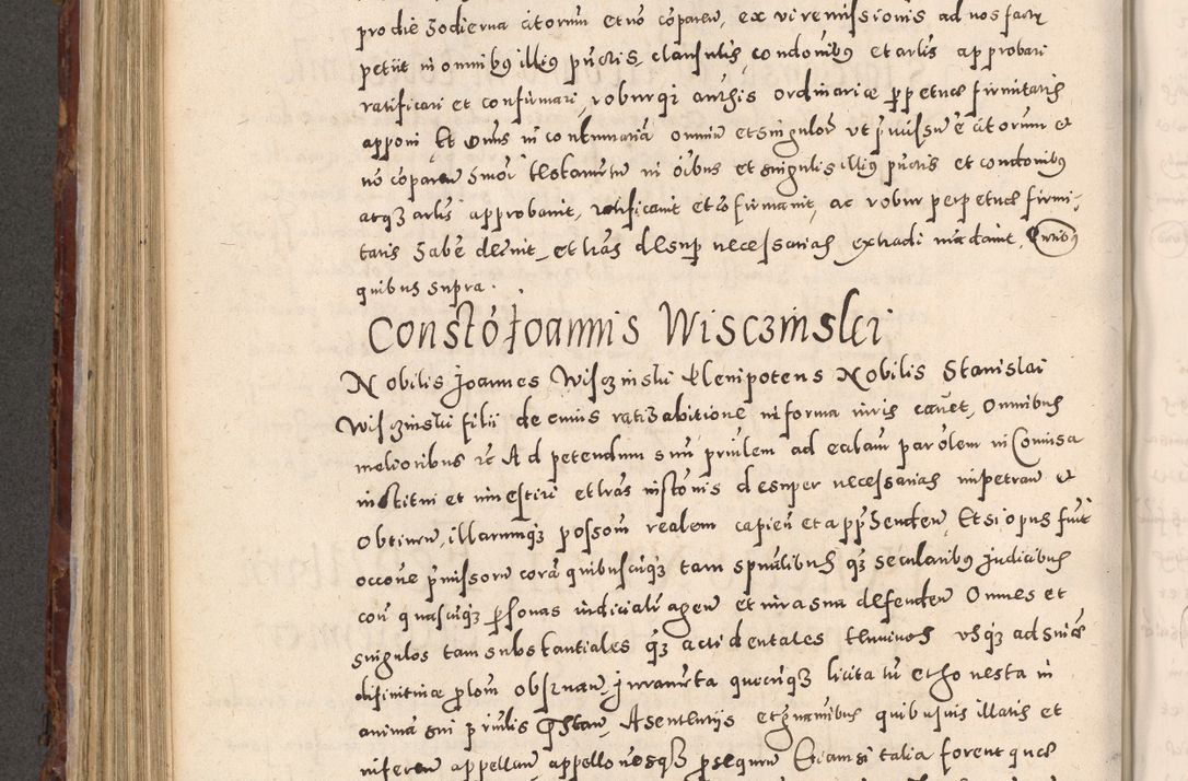 Zdjęcie nr 552 dla obiektu archiwalnego: Acta actorum causarum sententiarum tam diffinitivarum quam interloquutoriarum decretorum obligationum quietationum, constitutionum procuratorum etc. etc. coram Reverendo Domino Stanislao Manieczki Sacratissimi Corporis Christi Cazimiriae Praeposito Viccario in Spiritualibus ac Officiali Generali Cracoviensi ad Annum Domini Millesimum Quingentesimum Octuagesimum Tercium indictione undecima pontificatus Sanctissimi in Christo Patris Domini Nostri Domini Gregorii Divina Providentia Papae Tredecimi Anno ipsius duodecima faeliciter inchoantur 
