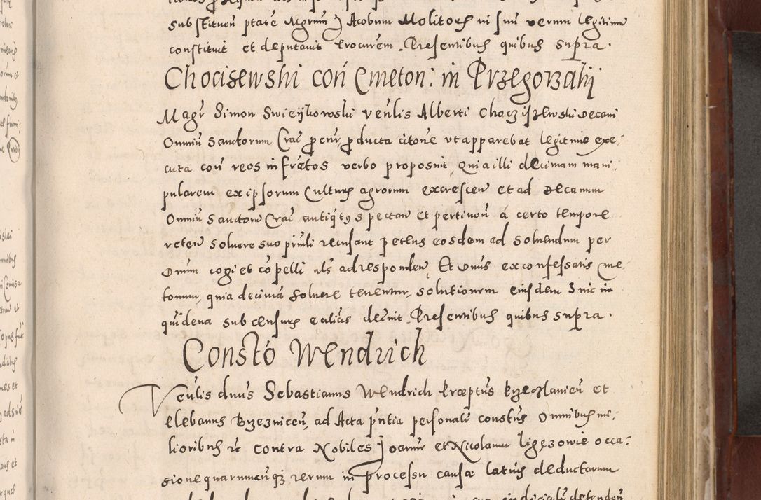 Zdjęcie nr 553 dla obiektu archiwalnego: Acta actorum causarum sententiarum tam diffinitivarum quam interloquutoriarum decretorum obligationum quietationum, constitutionum procuratorum etc. etc. coram Reverendo Domino Stanislao Manieczki Sacratissimi Corporis Christi Cazimiriae Praeposito Viccario in Spiritualibus ac Officiali Generali Cracoviensi ad Annum Domini Millesimum Quingentesimum Octuagesimum Tercium indictione undecima pontificatus Sanctissimi in Christo Patris Domini Nostri Domini Gregorii Divina Providentia Papae Tredecimi Anno ipsius duodecima faeliciter inchoantur 