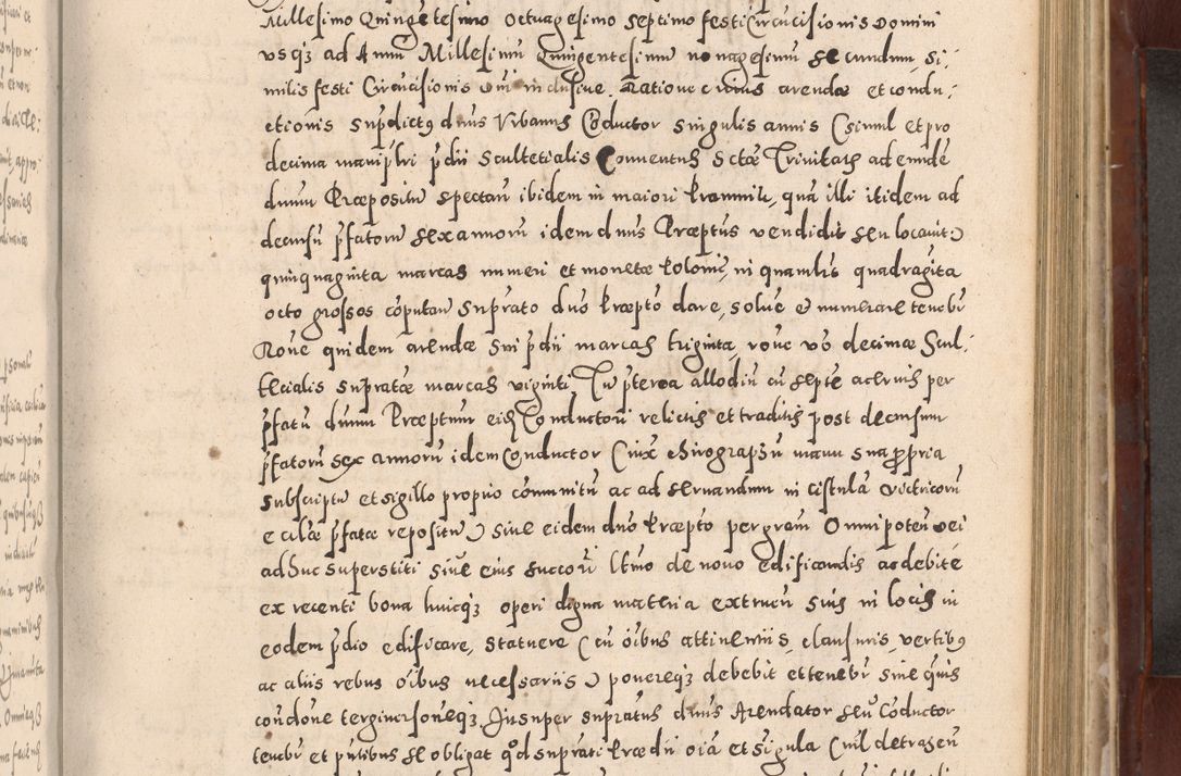 Zdjęcie nr 549 dla obiektu archiwalnego: Acta actorum causarum sententiarum tam diffinitivarum quam interloquutoriarum decretorum obligationum quietationum, constitutionum procuratorum etc. etc. coram Reverendo Domino Stanislao Manieczki Sacratissimi Corporis Christi Cazimiriae Praeposito Viccario in Spiritualibus ac Officiali Generali Cracoviensi ad Annum Domini Millesimum Quingentesimum Octuagesimum Tercium indictione undecima pontificatus Sanctissimi in Christo Patris Domini Nostri Domini Gregorii Divina Providentia Papae Tredecimi Anno ipsius duodecima faeliciter inchoantur 