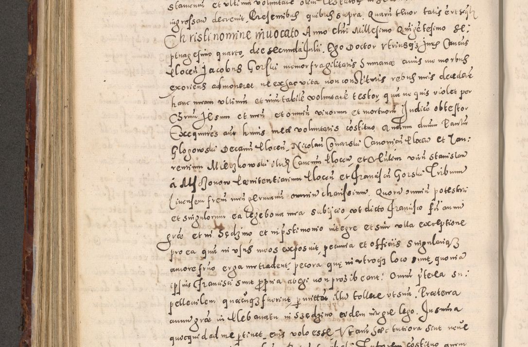Zdjęcie nr 538 dla obiektu archiwalnego: Acta actorum causarum sententiarum tam diffinitivarum quam interloquutoriarum decretorum obligationum quietationum, constitutionum procuratorum etc. etc. coram Reverendo Domino Stanislao Manieczki Sacratissimi Corporis Christi Cazimiriae Praeposito Viccario in Spiritualibus ac Officiali Generali Cracoviensi ad Annum Domini Millesimum Quingentesimum Octuagesimum Tercium indictione undecima pontificatus Sanctissimi in Christo Patris Domini Nostri Domini Gregorii Divina Providentia Papae Tredecimi Anno ipsius duodecima faeliciter inchoantur 