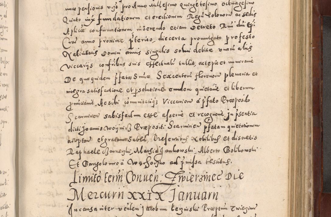 Zdjęcie nr 529 dla obiektu archiwalnego: Acta actorum causarum sententiarum tam diffinitivarum quam interloquutoriarum decretorum obligationum quietationum, constitutionum procuratorum etc. etc. coram Reverendo Domino Stanislao Manieczki Sacratissimi Corporis Christi Cazimiriae Praeposito Viccario in Spiritualibus ac Officiali Generali Cracoviensi ad Annum Domini Millesimum Quingentesimum Octuagesimum Tercium indictione undecima pontificatus Sanctissimi in Christo Patris Domini Nostri Domini Gregorii Divina Providentia Papae Tredecimi Anno ipsius duodecima faeliciter inchoantur 
