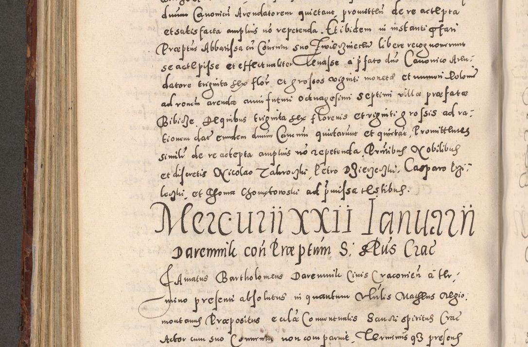 Zdjęcie nr 526 dla obiektu archiwalnego: Acta actorum causarum sententiarum tam diffinitivarum quam interloquutoriarum decretorum obligationum quietationum, constitutionum procuratorum etc. etc. coram Reverendo Domino Stanislao Manieczki Sacratissimi Corporis Christi Cazimiriae Praeposito Viccario in Spiritualibus ac Officiali Generali Cracoviensi ad Annum Domini Millesimum Quingentesimum Octuagesimum Tercium indictione undecima pontificatus Sanctissimi in Christo Patris Domini Nostri Domini Gregorii Divina Providentia Papae Tredecimi Anno ipsius duodecima faeliciter inchoantur 
