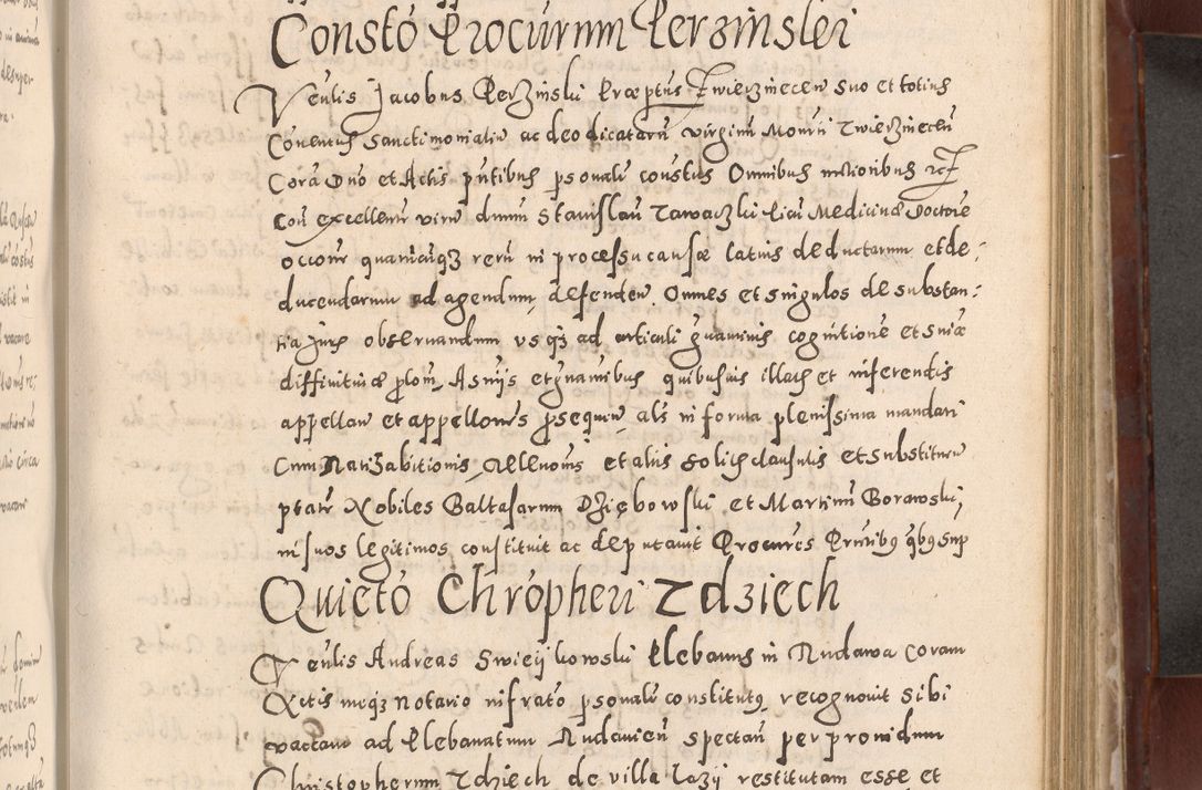 Zdjęcie nr 521 dla obiektu archiwalnego: Acta actorum causarum sententiarum tam diffinitivarum quam interloquutoriarum decretorum obligationum quietationum, constitutionum procuratorum etc. etc. coram Reverendo Domino Stanislao Manieczki Sacratissimi Corporis Christi Cazimiriae Praeposito Viccario in Spiritualibus ac Officiali Generali Cracoviensi ad Annum Domini Millesimum Quingentesimum Octuagesimum Tercium indictione undecima pontificatus Sanctissimi in Christo Patris Domini Nostri Domini Gregorii Divina Providentia Papae Tredecimi Anno ipsius duodecima faeliciter inchoantur 