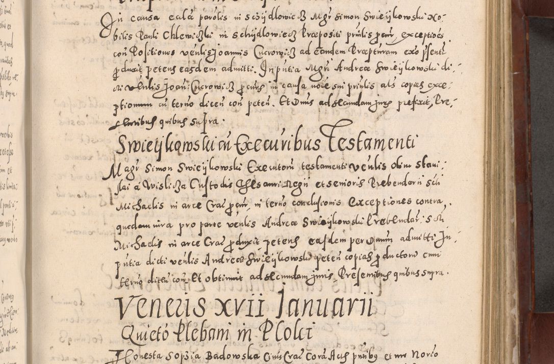 Zdjęcie nr 519 dla obiektu archiwalnego: Acta actorum causarum sententiarum tam diffinitivarum quam interloquutoriarum decretorum obligationum quietationum, constitutionum procuratorum etc. etc. coram Reverendo Domino Stanislao Manieczki Sacratissimi Corporis Christi Cazimiriae Praeposito Viccario in Spiritualibus ac Officiali Generali Cracoviensi ad Annum Domini Millesimum Quingentesimum Octuagesimum Tercium indictione undecima pontificatus Sanctissimi in Christo Patris Domini Nostri Domini Gregorii Divina Providentia Papae Tredecimi Anno ipsius duodecima faeliciter inchoantur 