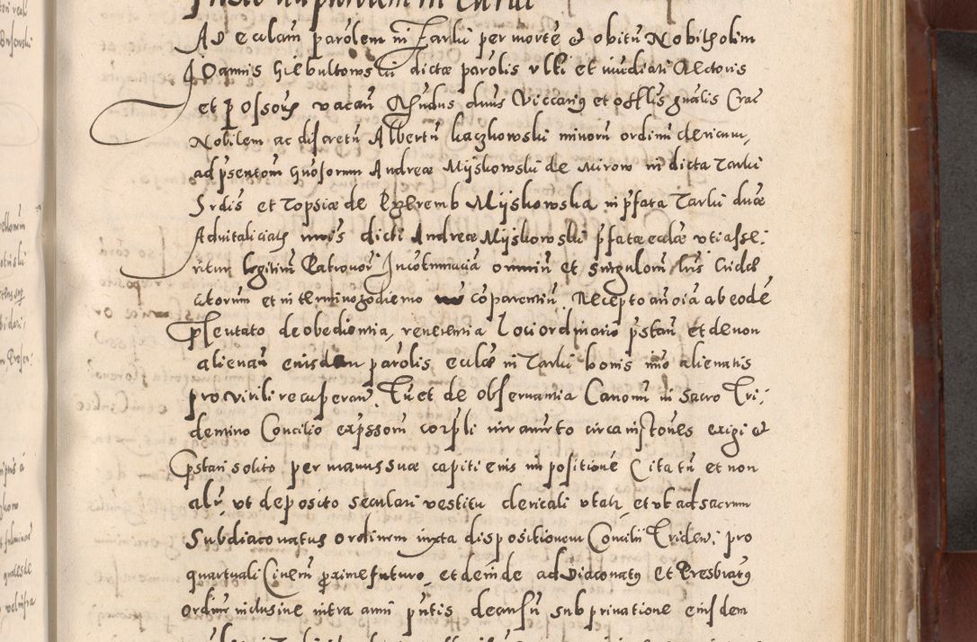 Zdjęcie nr 505 dla obiektu archiwalnego: Acta actorum causarum sententiarum tam diffinitivarum quam interloquutoriarum decretorum obligationum quietationum, constitutionum procuratorum etc. etc. coram Reverendo Domino Stanislao Manieczki Sacratissimi Corporis Christi Cazimiriae Praeposito Viccario in Spiritualibus ac Officiali Generali Cracoviensi ad Annum Domini Millesimum Quingentesimum Octuagesimum Tercium indictione undecima pontificatus Sanctissimi in Christo Patris Domini Nostri Domini Gregorii Divina Providentia Papae Tredecimi Anno ipsius duodecima faeliciter inchoantur 