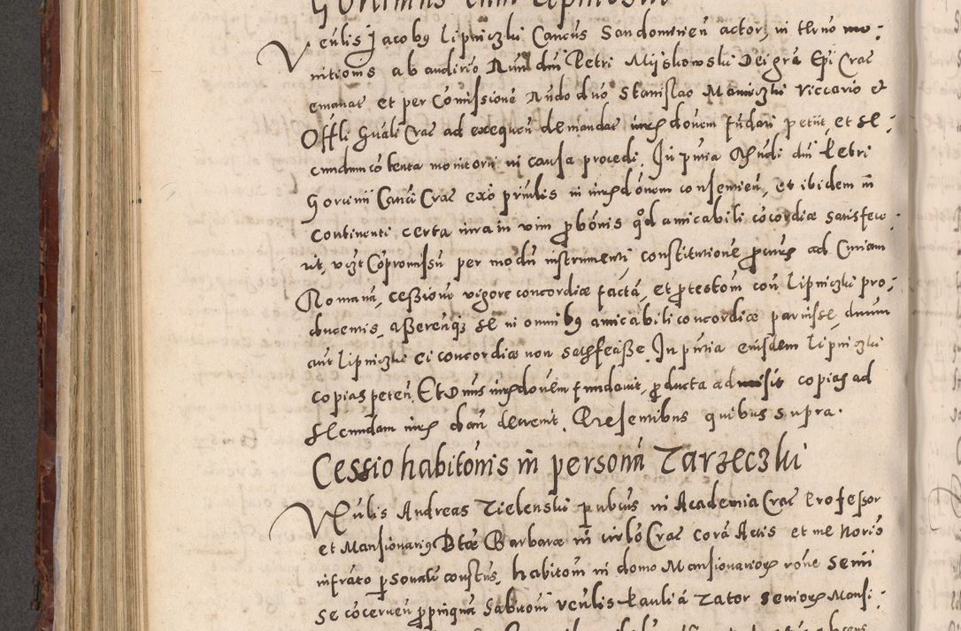 Zdjęcie nr 484 dla obiektu archiwalnego: Acta actorum causarum sententiarum tam diffinitivarum quam interloquutoriarum decretorum obligationum quietationum, constitutionum procuratorum etc. etc. coram Reverendo Domino Stanislao Manieczki Sacratissimi Corporis Christi Cazimiriae Praeposito Viccario in Spiritualibus ac Officiali Generali Cracoviensi ad Annum Domini Millesimum Quingentesimum Octuagesimum Tercium indictione undecima pontificatus Sanctissimi in Christo Patris Domini Nostri Domini Gregorii Divina Providentia Papae Tredecimi Anno ipsius duodecima faeliciter inchoantur 