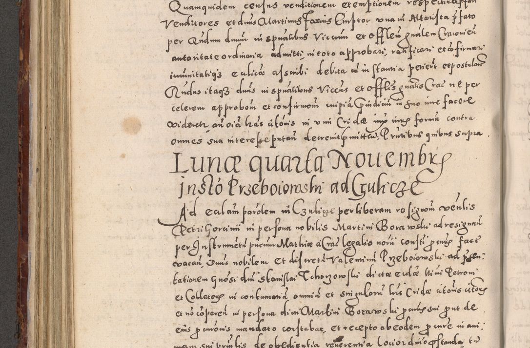 Zdjęcie nr 472 dla obiektu archiwalnego: Acta actorum causarum sententiarum tam diffinitivarum quam interloquutoriarum decretorum obligationum quietationum, constitutionum procuratorum etc. etc. coram Reverendo Domino Stanislao Manieczki Sacratissimi Corporis Christi Cazimiriae Praeposito Viccario in Spiritualibus ac Officiali Generali Cracoviensi ad Annum Domini Millesimum Quingentesimum Octuagesimum Tercium indictione undecima pontificatus Sanctissimi in Christo Patris Domini Nostri Domini Gregorii Divina Providentia Papae Tredecimi Anno ipsius duodecima faeliciter inchoantur 