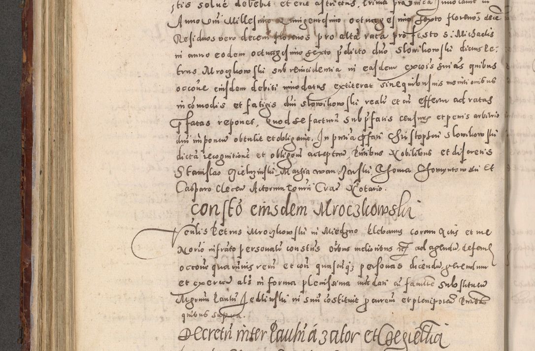 Zdjęcie nr 446 dla obiektu archiwalnego: Acta actorum causarum sententiarum tam diffinitivarum quam interloquutoriarum decretorum obligationum quietationum, constitutionum procuratorum etc. etc. coram Reverendo Domino Stanislao Manieczki Sacratissimi Corporis Christi Cazimiriae Praeposito Viccario in Spiritualibus ac Officiali Generali Cracoviensi ad Annum Domini Millesimum Quingentesimum Octuagesimum Tercium indictione undecima pontificatus Sanctissimi in Christo Patris Domini Nostri Domini Gregorii Divina Providentia Papae Tredecimi Anno ipsius duodecima faeliciter inchoantur 