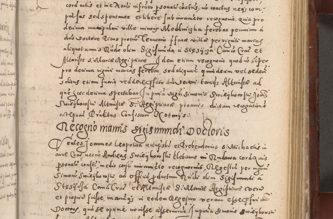 Zdjęcie nr 439 dla obiektu archiwalnego: Acta actorum causarum sententiarum tam diffinitivarum quam interloquutoriarum decretorum obligationum quietationum, constitutionum procuratorum etc. etc. coram Reverendo Domino Stanislao Manieczki Sacratissimi Corporis Christi Cazimiriae Praeposito Viccario in Spiritualibus ac Officiali Generali Cracoviensi ad Annum Domini Millesimum Quingentesimum Octuagesimum Tercium indictione undecima pontificatus Sanctissimi in Christo Patris Domini Nostri Domini Gregorii Divina Providentia Papae Tredecimi Anno ipsius duodecima faeliciter inchoantur 