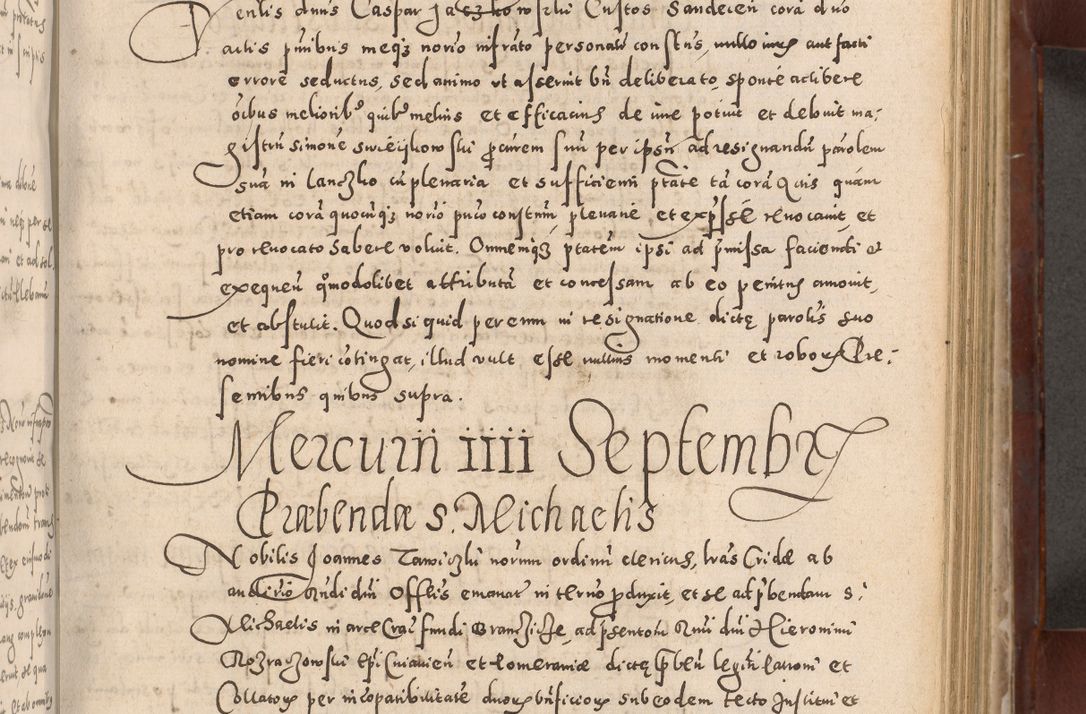 Zdjęcie nr 419 dla obiektu archiwalnego: Acta actorum causarum sententiarum tam diffinitivarum quam interloquutoriarum decretorum obligationum quietationum, constitutionum procuratorum etc. etc. coram Reverendo Domino Stanislao Manieczki Sacratissimi Corporis Christi Cazimiriae Praeposito Viccario in Spiritualibus ac Officiali Generali Cracoviensi ad Annum Domini Millesimum Quingentesimum Octuagesimum Tercium indictione undecima pontificatus Sanctissimi in Christo Patris Domini Nostri Domini Gregorii Divina Providentia Papae Tredecimi Anno ipsius duodecima faeliciter inchoantur 
