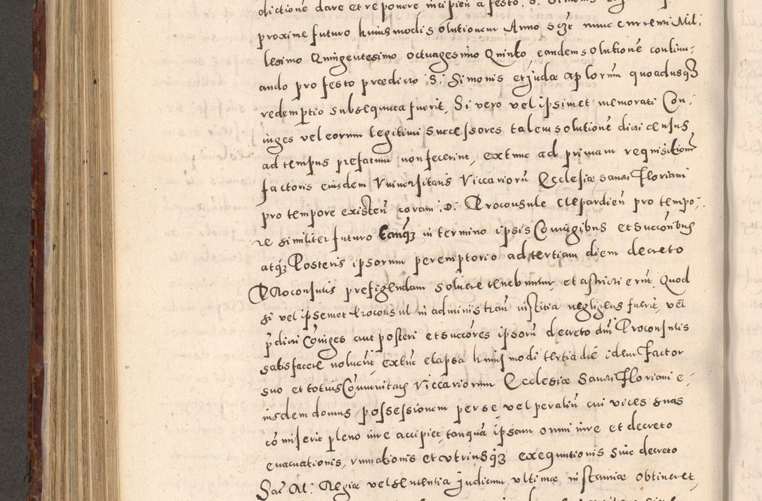 Zdjęcie nr 606 dla obiektu archiwalnego: Acta actorum causarum sententiarum tam diffinitivarum quam interloquutoriarum decretorum obligationum quietationum, constitutionum procuratorum etc. etc. coram Reverendo Domino Stanislao Manieczki Sacratissimi Corporis Christi Cazimiriae Praeposito Viccario in Spiritualibus ac Officiali Generali Cracoviensi ad Annum Domini Millesimum Quingentesimum Octuagesimum Tercium indictione undecima pontificatus Sanctissimi in Christo Patris Domini Nostri Domini Gregorii Divina Providentia Papae Tredecimi Anno ipsius duodecima faeliciter inchoantur 