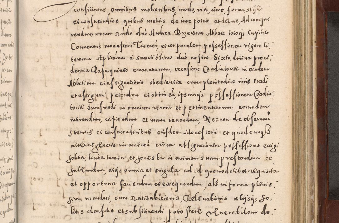 Zdjęcie nr 799 dla obiektu archiwalnego: Acta actorum causarum sententiarum tam diffinitivarum quam interloquutoriarum decretorum obligationum quietationum, constitutionum procuratorum etc. etc. coram Reverendo Domino Stanislao Manieczki Sacratissimi Corporis Christi Cazimiriae Praeposito Viccario in Spiritualibus ac Officiali Generali Cracoviensi ad Annum Domini Millesimum Quingentesimum Octuagesimum Tercium indictione undecima pontificatus Sanctissimi in Christo Patris Domini Nostri Domini Gregorii Divina Providentia Papae Tredecimi Anno ipsius duodecima faeliciter inchoantur 