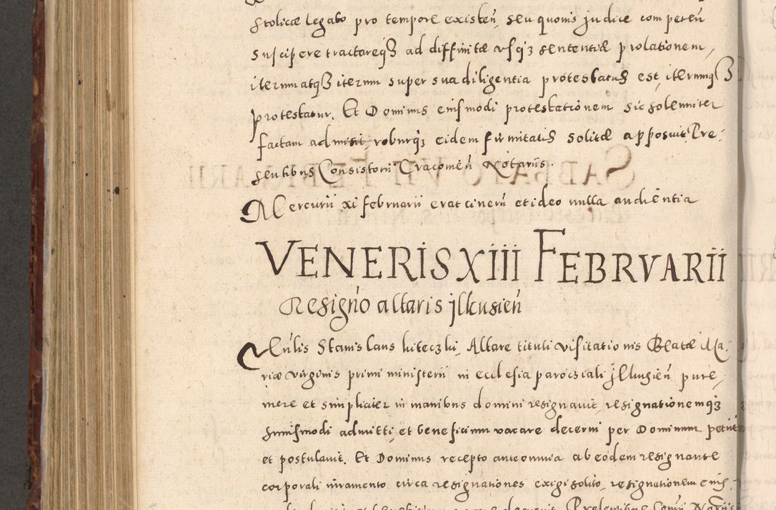 Zdjęcie nr 782 dla obiektu archiwalnego: Acta actorum causarum sententiarum tam diffinitivarum quam interloquutoriarum decretorum obligationum quietationum, constitutionum procuratorum etc. etc. coram Reverendo Domino Stanislao Manieczki Sacratissimi Corporis Christi Cazimiriae Praeposito Viccario in Spiritualibus ac Officiali Generali Cracoviensi ad Annum Domini Millesimum Quingentesimum Octuagesimum Tercium indictione undecima pontificatus Sanctissimi in Christo Patris Domini Nostri Domini Gregorii Divina Providentia Papae Tredecimi Anno ipsius duodecima faeliciter inchoantur 