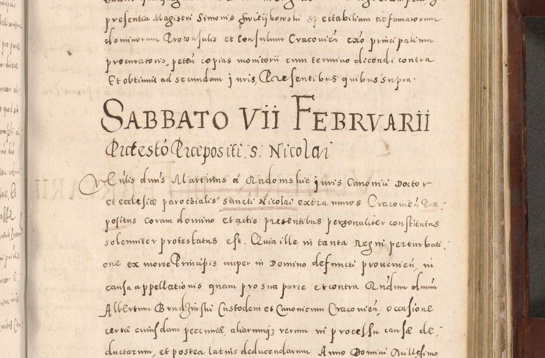 Zdjęcie nr 781 dla obiektu archiwalnego: Acta actorum causarum sententiarum tam diffinitivarum quam interloquutoriarum decretorum obligationum quietationum, constitutionum procuratorum etc. etc. coram Reverendo Domino Stanislao Manieczki Sacratissimi Corporis Christi Cazimiriae Praeposito Viccario in Spiritualibus ac Officiali Generali Cracoviensi ad Annum Domini Millesimum Quingentesimum Octuagesimum Tercium indictione undecima pontificatus Sanctissimi in Christo Patris Domini Nostri Domini Gregorii Divina Providentia Papae Tredecimi Anno ipsius duodecima faeliciter inchoantur 