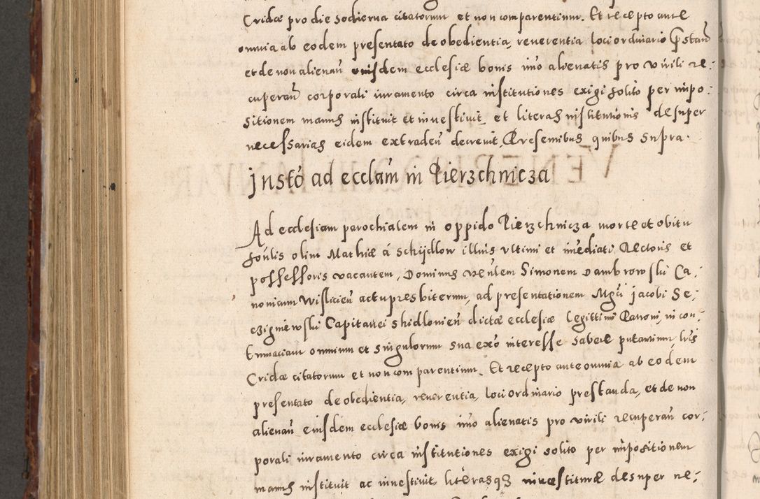 Zdjęcie nr 770 dla obiektu archiwalnego: Acta actorum causarum sententiarum tam diffinitivarum quam interloquutoriarum decretorum obligationum quietationum, constitutionum procuratorum etc. etc. coram Reverendo Domino Stanislao Manieczki Sacratissimi Corporis Christi Cazimiriae Praeposito Viccario in Spiritualibus ac Officiali Generali Cracoviensi ad Annum Domini Millesimum Quingentesimum Octuagesimum Tercium indictione undecima pontificatus Sanctissimi in Christo Patris Domini Nostri Domini Gregorii Divina Providentia Papae Tredecimi Anno ipsius duodecima faeliciter inchoantur 