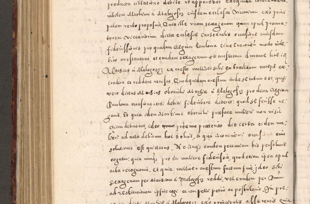 Zdjęcie nr 768 dla obiektu archiwalnego: Acta actorum causarum sententiarum tam diffinitivarum quam interloquutoriarum decretorum obligationum quietationum, constitutionum procuratorum etc. etc. coram Reverendo Domino Stanislao Manieczki Sacratissimi Corporis Christi Cazimiriae Praeposito Viccario in Spiritualibus ac Officiali Generali Cracoviensi ad Annum Domini Millesimum Quingentesimum Octuagesimum Tercium indictione undecima pontificatus Sanctissimi in Christo Patris Domini Nostri Domini Gregorii Divina Providentia Papae Tredecimi Anno ipsius duodecima faeliciter inchoantur 