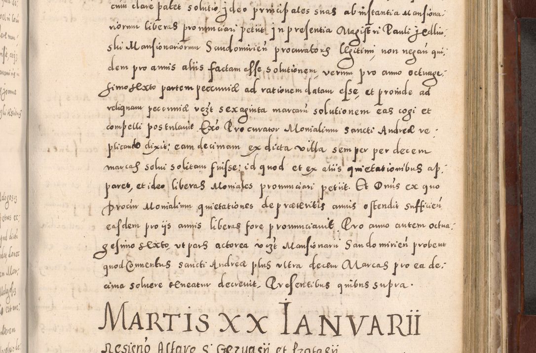 Zdjęcie nr 765 dla obiektu archiwalnego: Acta actorum causarum sententiarum tam diffinitivarum quam interloquutoriarum decretorum obligationum quietationum, constitutionum procuratorum etc. etc. coram Reverendo Domino Stanislao Manieczki Sacratissimi Corporis Christi Cazimiriae Praeposito Viccario in Spiritualibus ac Officiali Generali Cracoviensi ad Annum Domini Millesimum Quingentesimum Octuagesimum Tercium indictione undecima pontificatus Sanctissimi in Christo Patris Domini Nostri Domini Gregorii Divina Providentia Papae Tredecimi Anno ipsius duodecima faeliciter inchoantur 