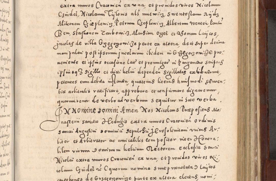 Zdjęcie nr 747 dla obiektu archiwalnego: Acta actorum causarum sententiarum tam diffinitivarum quam interloquutoriarum decretorum obligationum quietationum, constitutionum procuratorum etc. etc. coram Reverendo Domino Stanislao Manieczki Sacratissimi Corporis Christi Cazimiriae Praeposito Viccario in Spiritualibus ac Officiali Generali Cracoviensi ad Annum Domini Millesimum Quingentesimum Octuagesimum Tercium indictione undecima pontificatus Sanctissimi in Christo Patris Domini Nostri Domini Gregorii Divina Providentia Papae Tredecimi Anno ipsius duodecima faeliciter inchoantur 