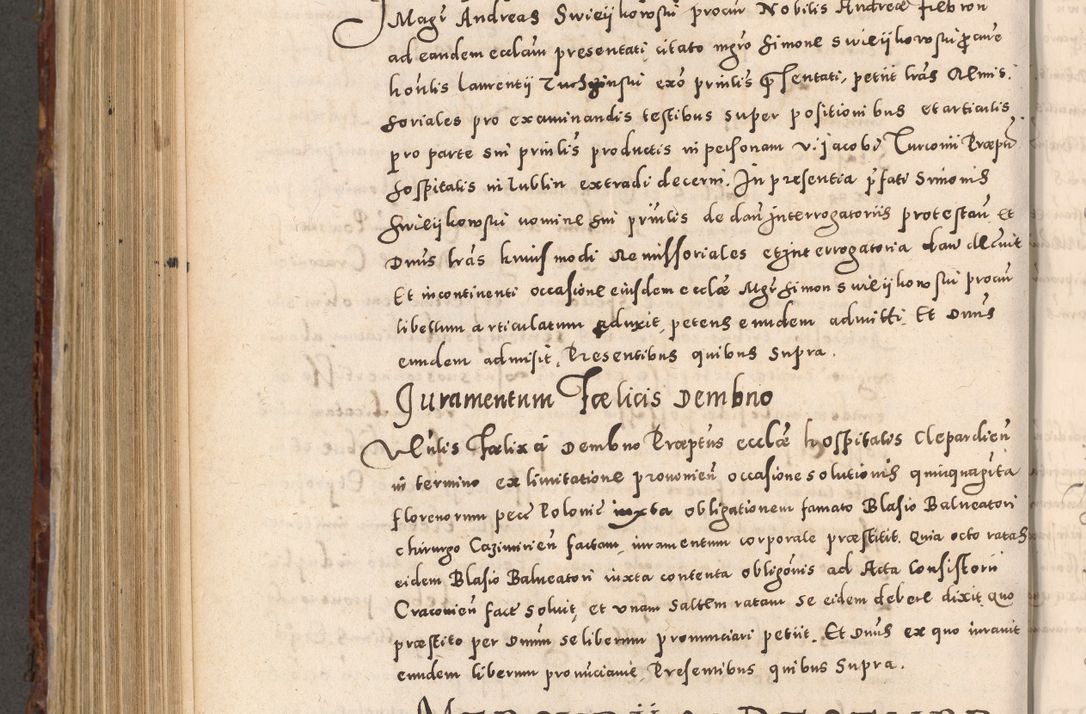 Zdjęcie nr 742 dla obiektu archiwalnego: Acta actorum causarum sententiarum tam diffinitivarum quam interloquutoriarum decretorum obligationum quietationum, constitutionum procuratorum etc. etc. coram Reverendo Domino Stanislao Manieczki Sacratissimi Corporis Christi Cazimiriae Praeposito Viccario in Spiritualibus ac Officiali Generali Cracoviensi ad Annum Domini Millesimum Quingentesimum Octuagesimum Tercium indictione undecima pontificatus Sanctissimi in Christo Patris Domini Nostri Domini Gregorii Divina Providentia Papae Tredecimi Anno ipsius duodecima faeliciter inchoantur 