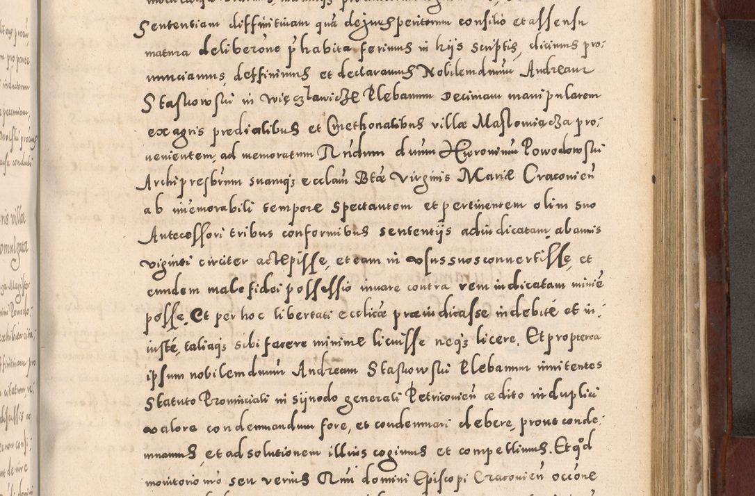 Zdjęcie nr 741 dla obiektu archiwalnego: Acta actorum causarum sententiarum tam diffinitivarum quam interloquutoriarum decretorum obligationum quietationum, constitutionum procuratorum etc. etc. coram Reverendo Domino Stanislao Manieczki Sacratissimi Corporis Christi Cazimiriae Praeposito Viccario in Spiritualibus ac Officiali Generali Cracoviensi ad Annum Domini Millesimum Quingentesimum Octuagesimum Tercium indictione undecima pontificatus Sanctissimi in Christo Patris Domini Nostri Domini Gregorii Divina Providentia Papae Tredecimi Anno ipsius duodecima faeliciter inchoantur 