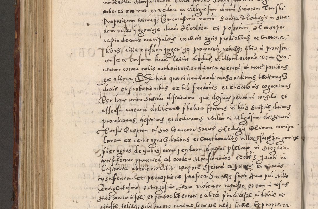 Zdjęcie nr 702 dla obiektu archiwalnego: Acta actorum causarum sententiarum tam diffinitivarum quam interloquutoriarum decretorum obligationum quietationum, constitutionum procuratorum etc. etc. coram Reverendo Domino Stanislao Manieczki Sacratissimi Corporis Christi Cazimiriae Praeposito Viccario in Spiritualibus ac Officiali Generali Cracoviensi ad Annum Domini Millesimum Quingentesimum Octuagesimum Tercium indictione undecima pontificatus Sanctissimi in Christo Patris Domini Nostri Domini Gregorii Divina Providentia Papae Tredecimi Anno ipsius duodecima faeliciter inchoantur 