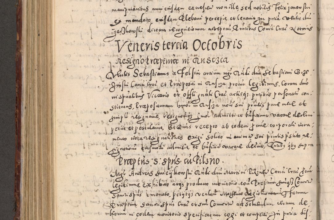 Zdjęcie nr 692 dla obiektu archiwalnego: Acta actorum causarum sententiarum tam diffinitivarum quam interloquutoriarum decretorum obligationum quietationum, constitutionum procuratorum etc. etc. coram Reverendo Domino Stanislao Manieczki Sacratissimi Corporis Christi Cazimiriae Praeposito Viccario in Spiritualibus ac Officiali Generali Cracoviensi ad Annum Domini Millesimum Quingentesimum Octuagesimum Tercium indictione undecima pontificatus Sanctissimi in Christo Patris Domini Nostri Domini Gregorii Divina Providentia Papae Tredecimi Anno ipsius duodecima faeliciter inchoantur 