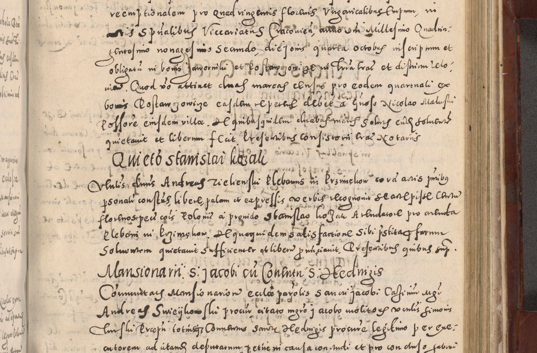 Zdjęcie nr 691 dla obiektu archiwalnego: Acta actorum causarum sententiarum tam diffinitivarum quam interloquutoriarum decretorum obligationum quietationum, constitutionum procuratorum etc. etc. coram Reverendo Domino Stanislao Manieczki Sacratissimi Corporis Christi Cazimiriae Praeposito Viccario in Spiritualibus ac Officiali Generali Cracoviensi ad Annum Domini Millesimum Quingentesimum Octuagesimum Tercium indictione undecima pontificatus Sanctissimi in Christo Patris Domini Nostri Domini Gregorii Divina Providentia Papae Tredecimi Anno ipsius duodecima faeliciter inchoantur 